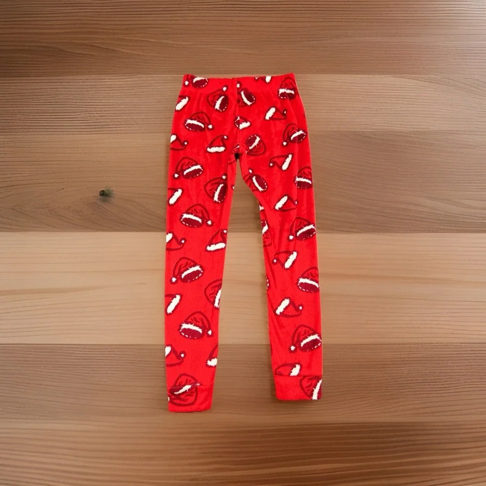 Cat‎ & Jack Kids Fleece Pajama Set 6 Santa Hat Red Christmas Sleepwear Holiday